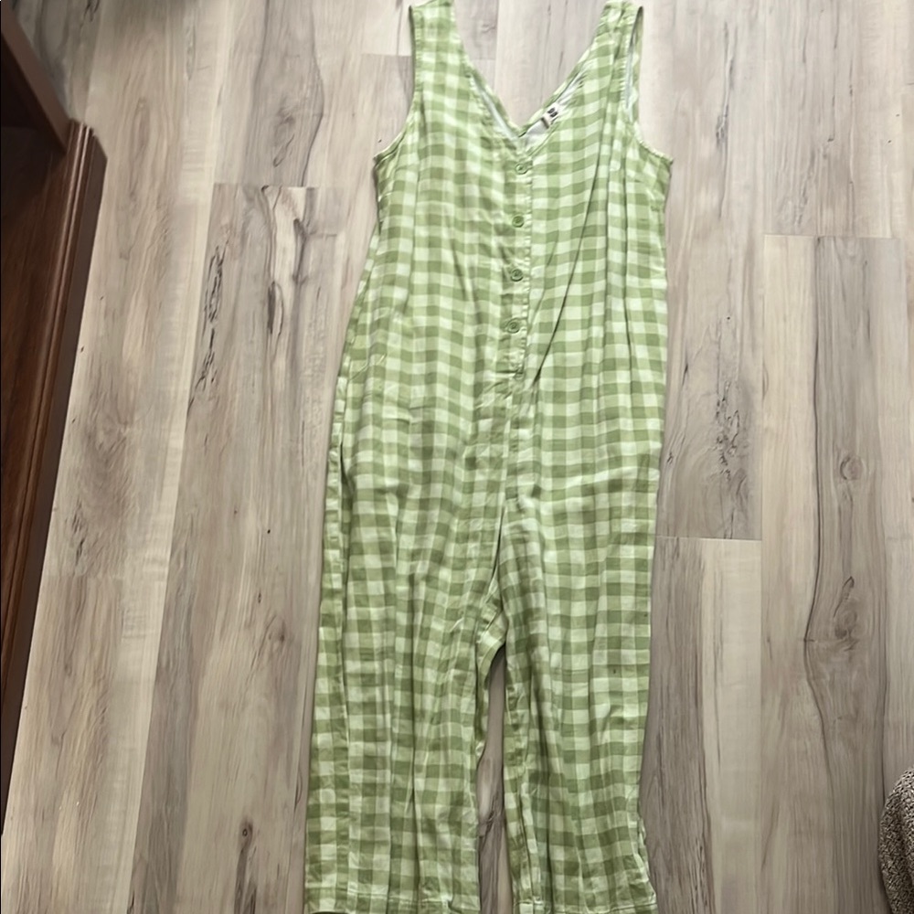 Lucy & Yak Green Gingham Jumpsuit